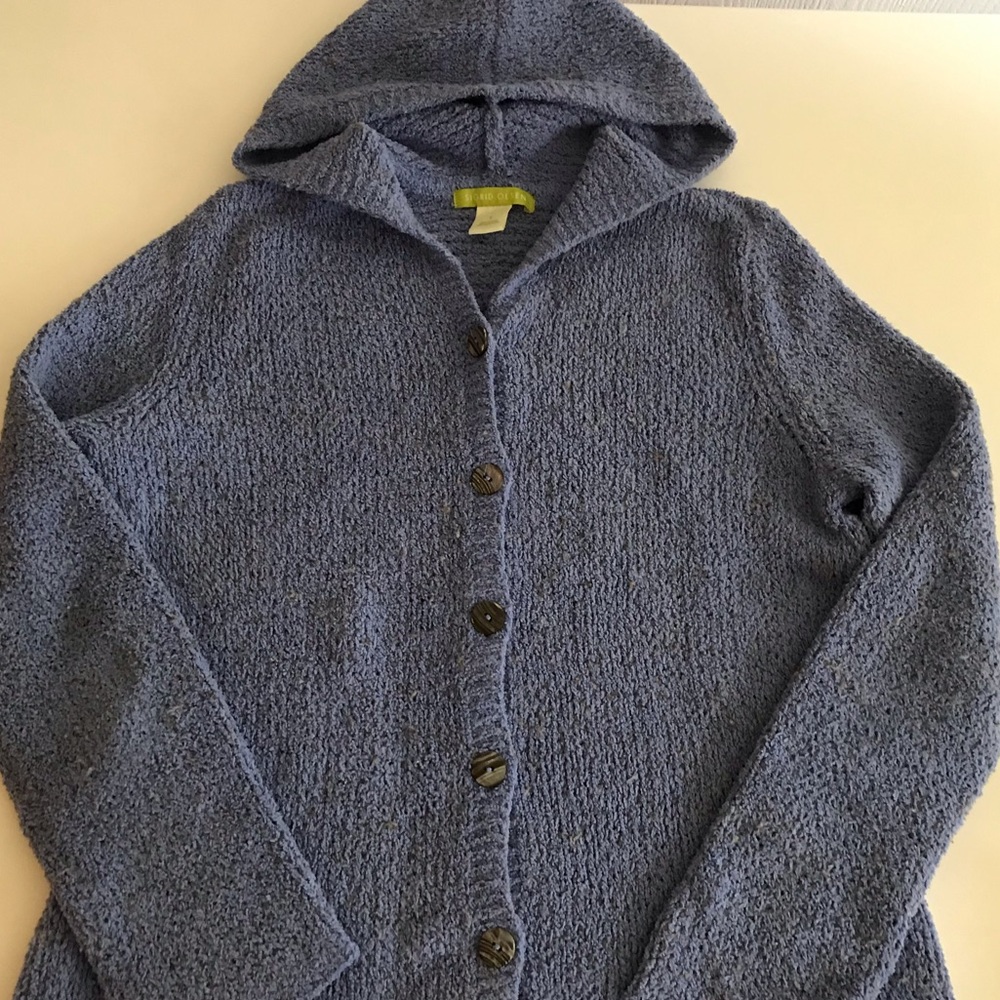 Sigrid Olsen Sweater Cardigan w hood - Picture 5 of 6